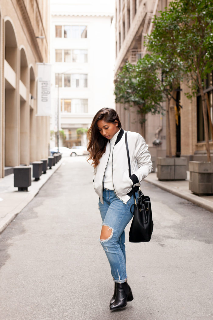 Metallic Bomber Jacket